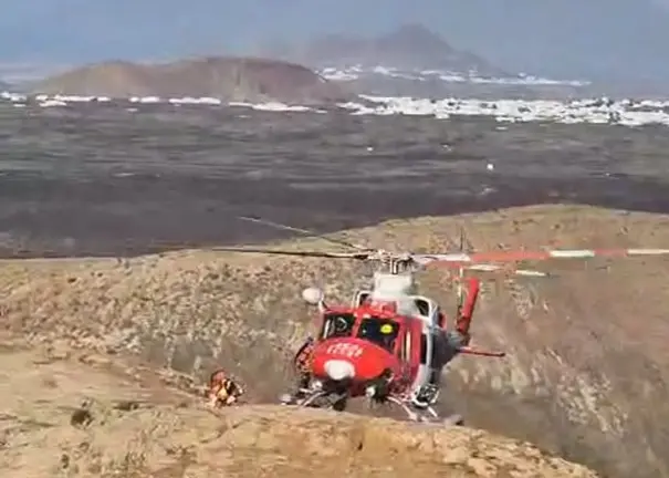 Imagen del helic&oacute;ptero de rescate de este mi&eacute;rcoles.