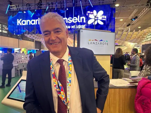 Jos&eacute; Juan Cruz, alcalde de T&iacute;as, en la ITB de Berl&iacute;n.