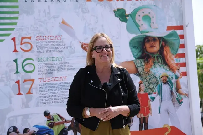 Nori Mach&iacute; en su visita al stand de Saborea Lanzarote en St. Patrick&rsquo;s Festival.