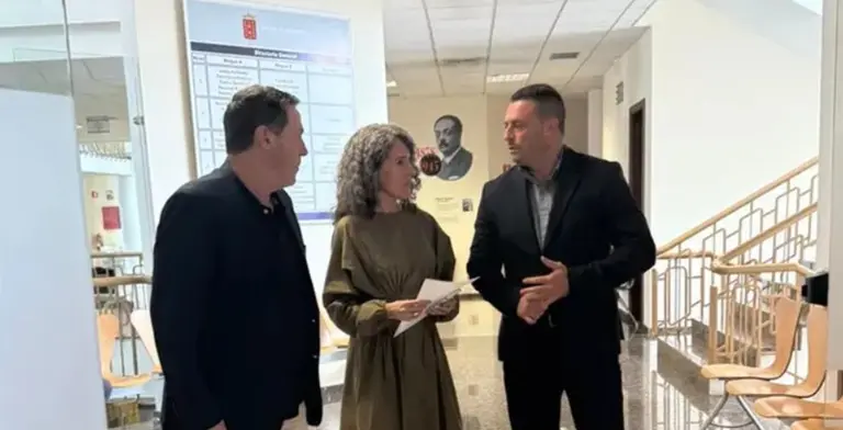 Ariagona Gonz&aacute;lez con Noda y P&eacute;rez cuando decidieron abandonar un pleno del Cabildo.