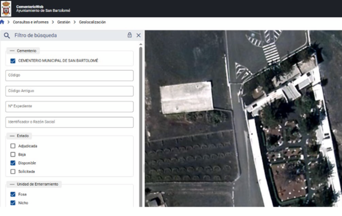 Nueva aplicaci&oacute;n inform&aacute;tica destinada a la gesti&oacute;n integral del cementerio de San Bartolom&eacute;.