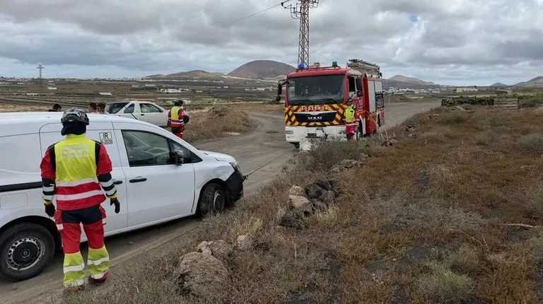 Instante de la actuaci&oacute;n de los bomberos