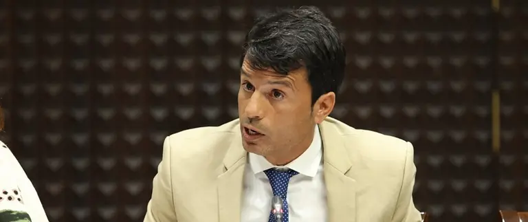 Marcos Bergaz durante una intervenci&oacute;n en comisi&oacute;n parlamentaria.