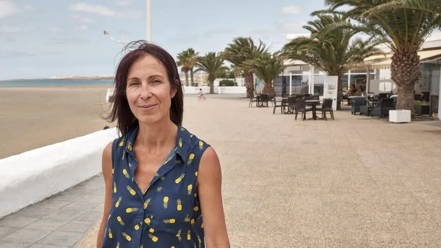 Imagen de la portavoz de Lanzarote en Pie-Sí Podemos en San Bartolomé.