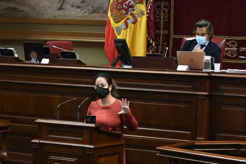 Jana González en el Parlamento.