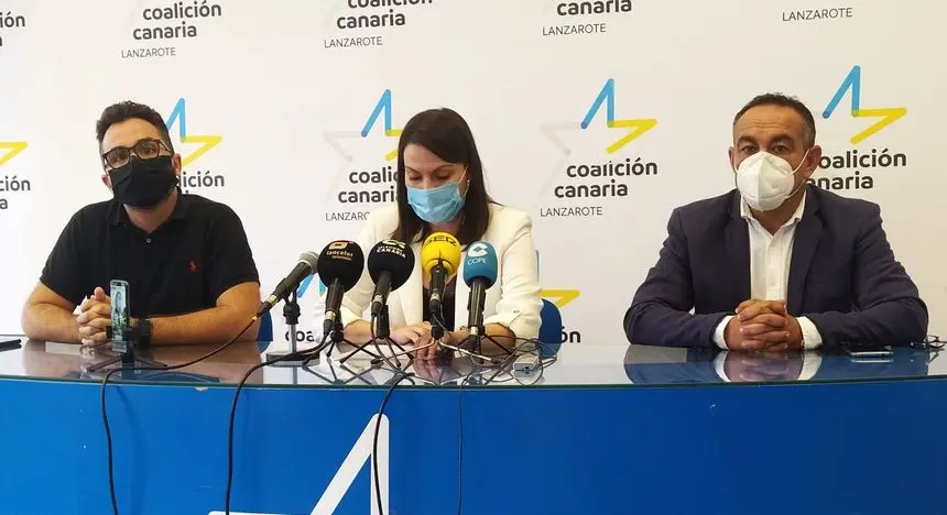 Imagen de la rueda de prensa celebrada este martes en la sede de CC en Arrecife.