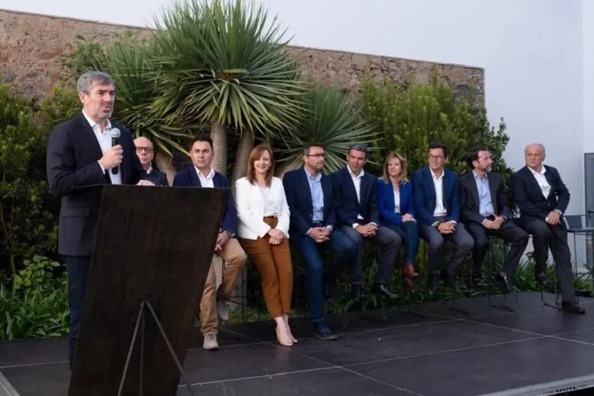 Fernando Clavijo durante la presentación de los cabezas de lista de las últimas elecciones autonómicas.