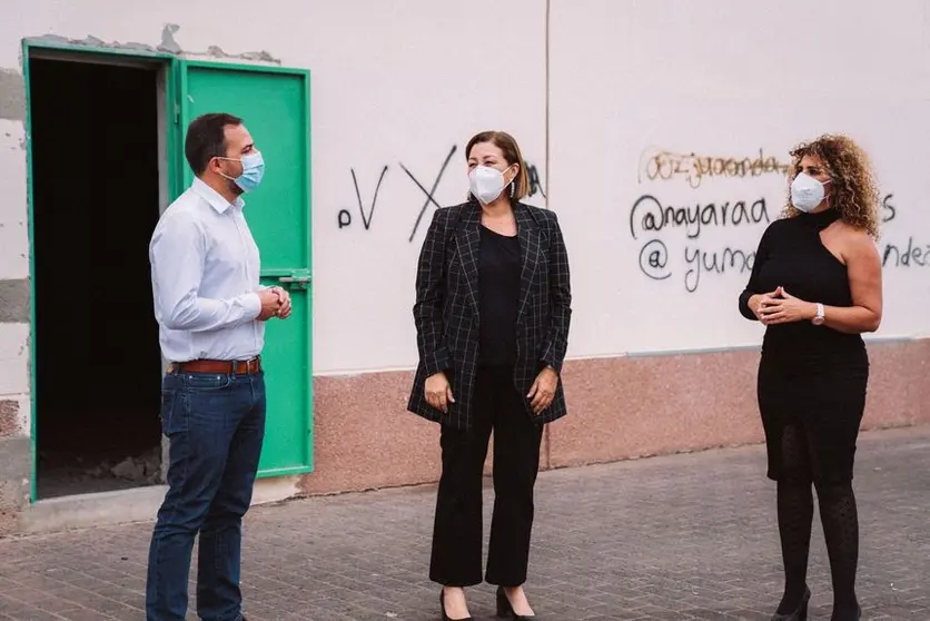 Zona exterior donde se localizarán los nuevos locales destinados a participación ciudadana y encuentros de colectivos en Arrecife, presentada hoy