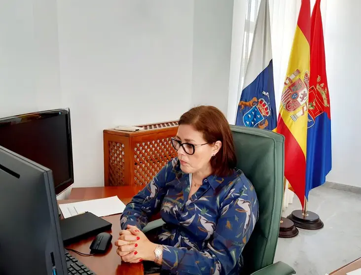 Reunión por vídeo confererencia con  las organizaciones empresariales de Lanzarote para trabajar en los nuevos proyectos ante la UE con el Plan de Recuperación