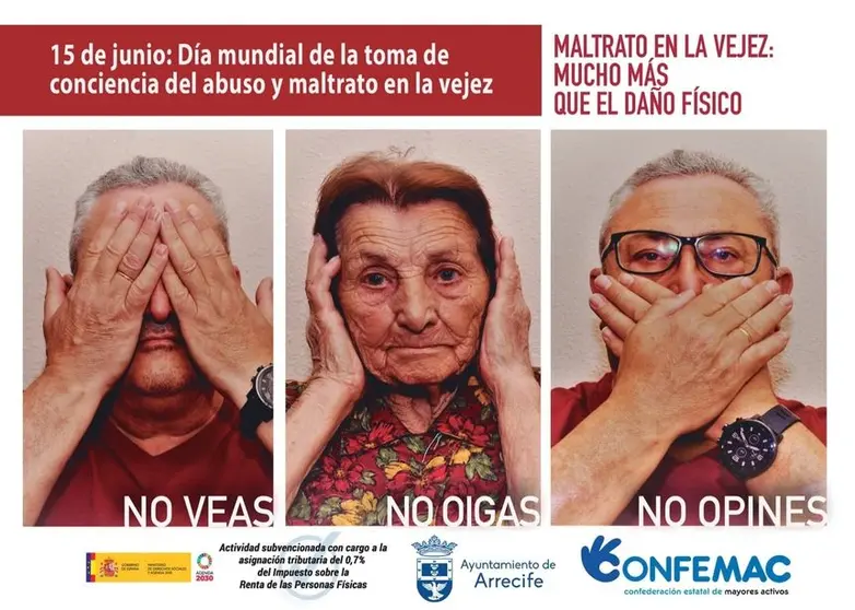 Cartel del Día Mundial de la Toma de Conciencia conrta el Maltrato a Personas Mayores