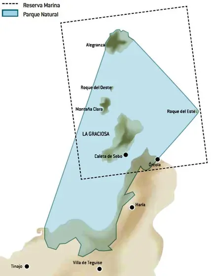 Carte du Parc Naturel de l'archipel Chinijo à Lanzarote