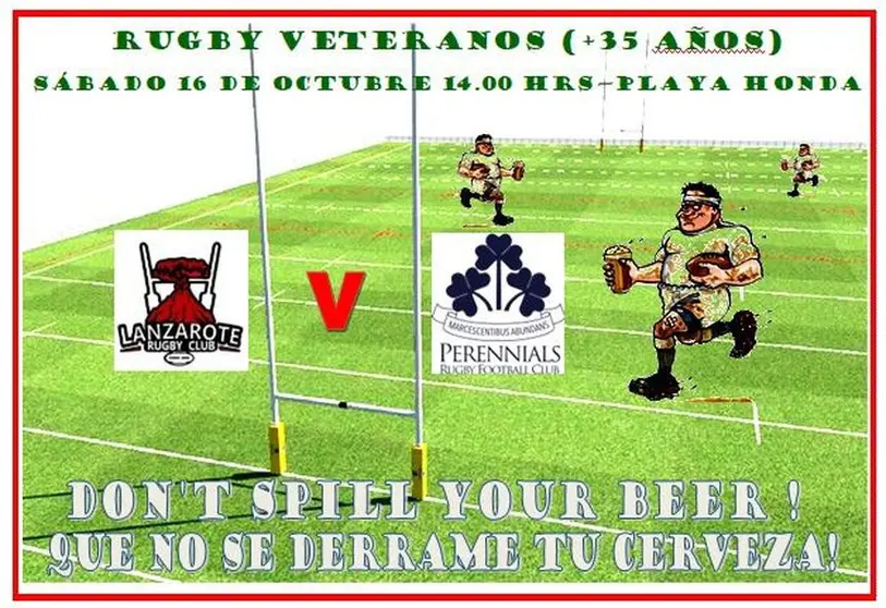 Cartel anunciador de la vuelta del rugby a Lanzarote