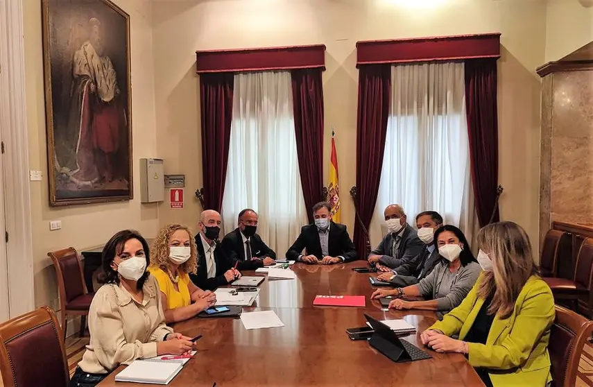Los senadores socialistas canarios junto al SE de Migraciones