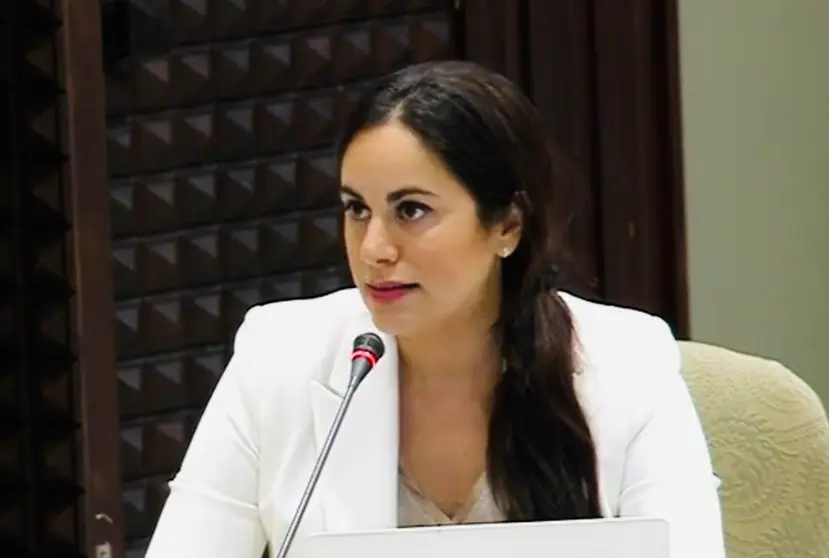 Vidina Espino durante la sesión parlamentaria.