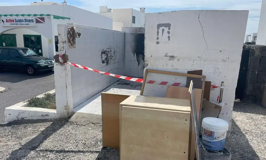 Imagen de cómo se encuentra en estos momentos el punto de recogida de basura.