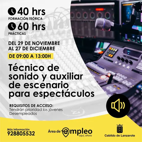 CURSOS FORMACION - TECNICO SONIDO CARTEL REDES 