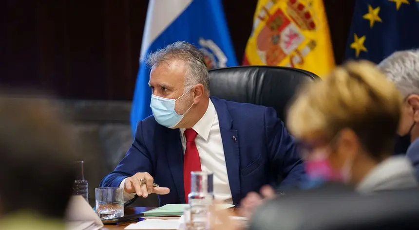 Ángel Víctor Torres durante el consejo de gobierno celebrado este jueves.