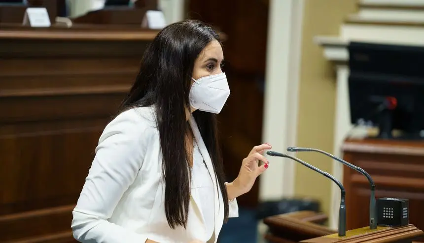 Vidina Espino en el Parlamento autonómico.