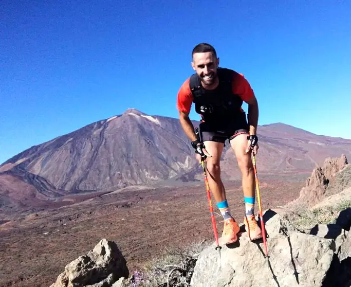 Albi Cedrés, atleta de Uga y campeón de Canarias de Trail, durante un entrenamiento