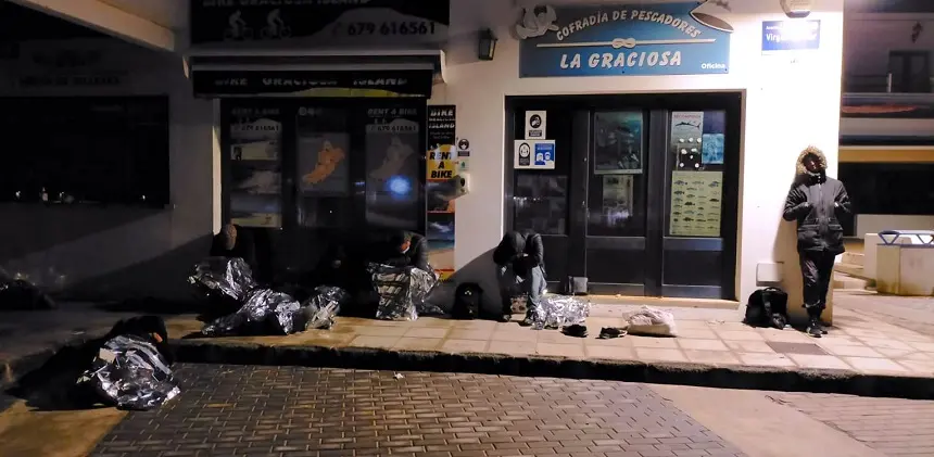 Inmigrantes en La Graciosa.