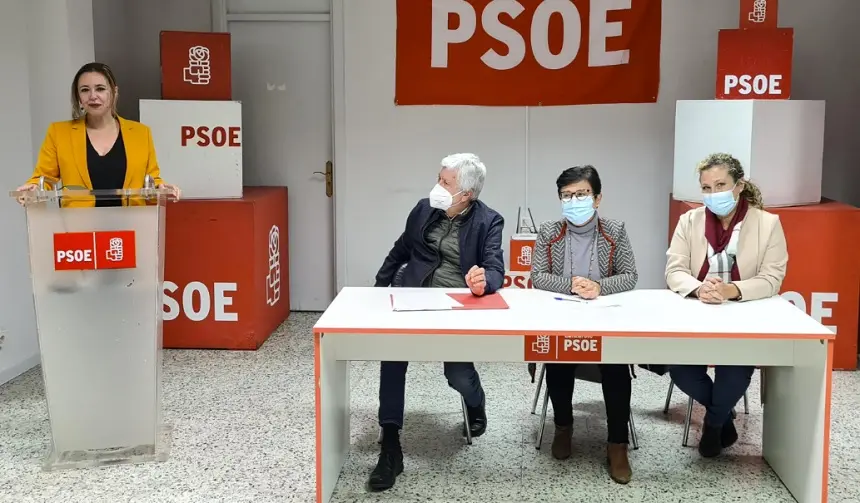 María Dolores Corujo en una reunión del PSOE de Lanzarote. 