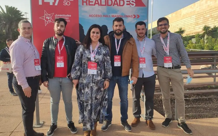 Imagen de los jóvenes socialistas de Lanzarote que acudieron al congreso.