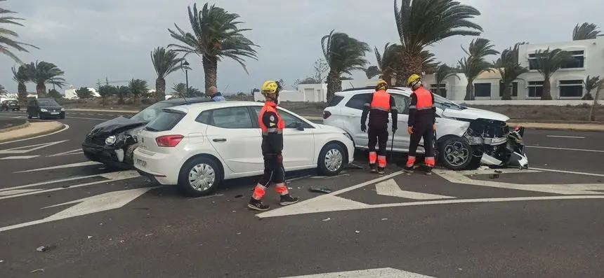 Accidente ocurrido este domingo en Costa Teguise.