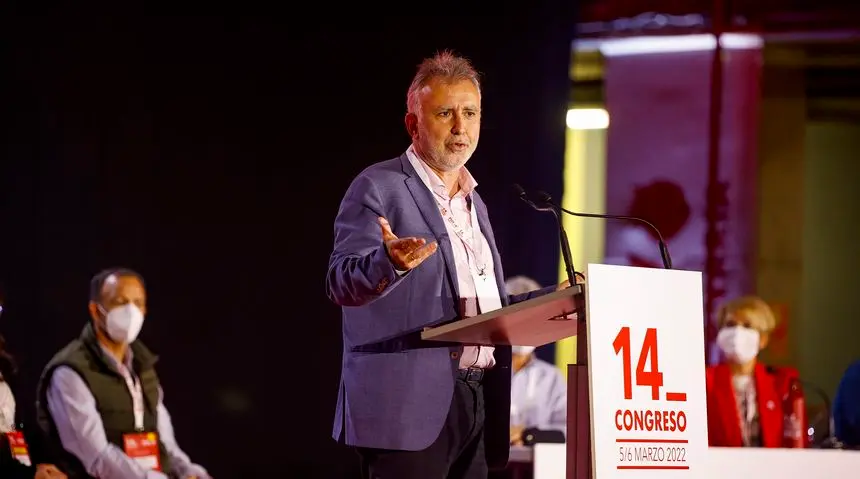 Ángel Víctor Torres durante su discurso de este domingo en Gran Canaria