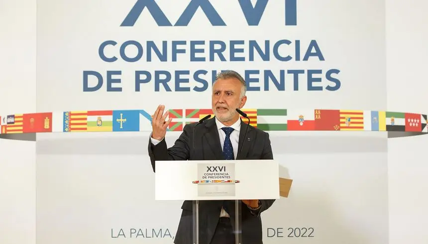 Ángel Víctor Torres durante su intervención este domingo