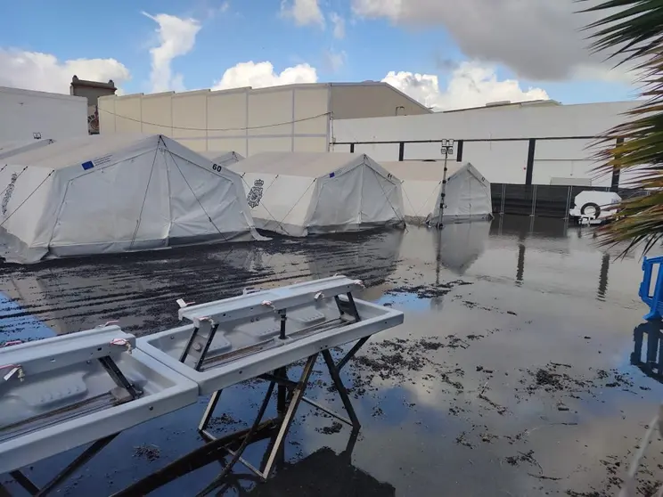 CATE de Arrecife inundado por las lluvias.