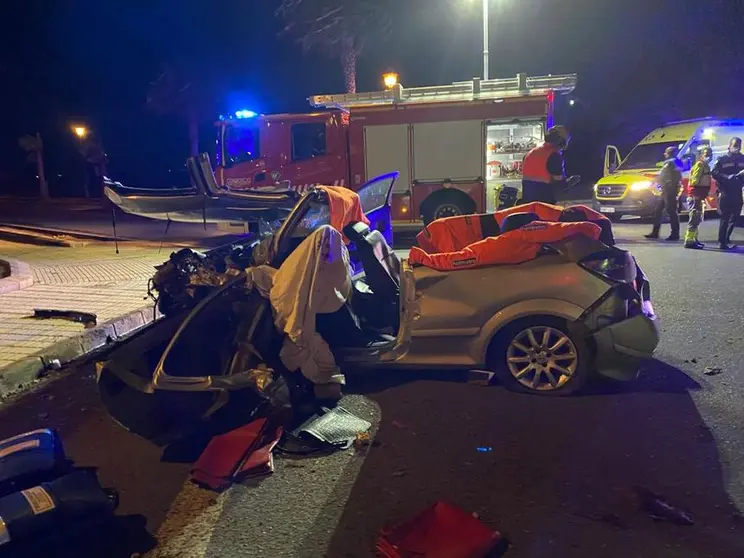 Accidente producido la madrugada de este miércoles en Playa Blanca.