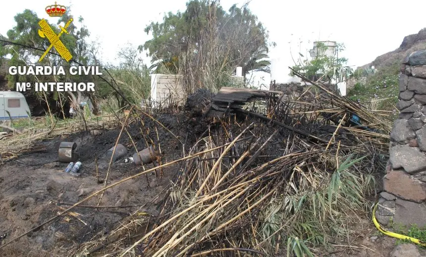 Imagen del incendio que se provocó cerca de Famara