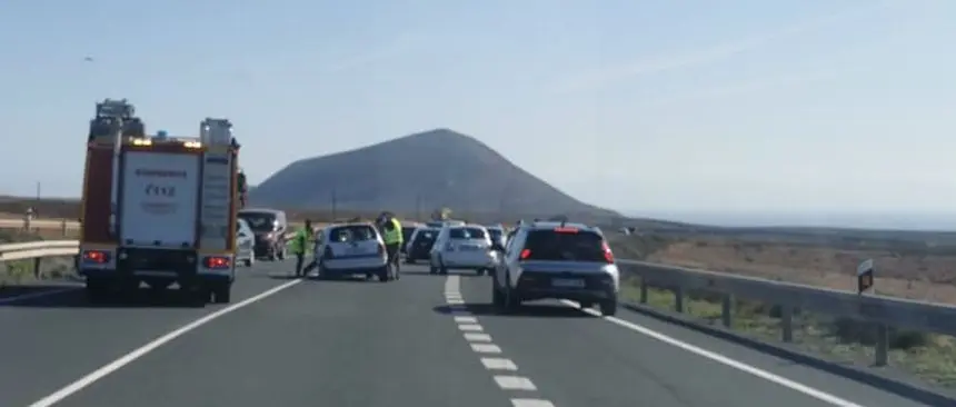 Imagen del accidente tomada por un testigo que circulaba justo a esa  en la misma zona