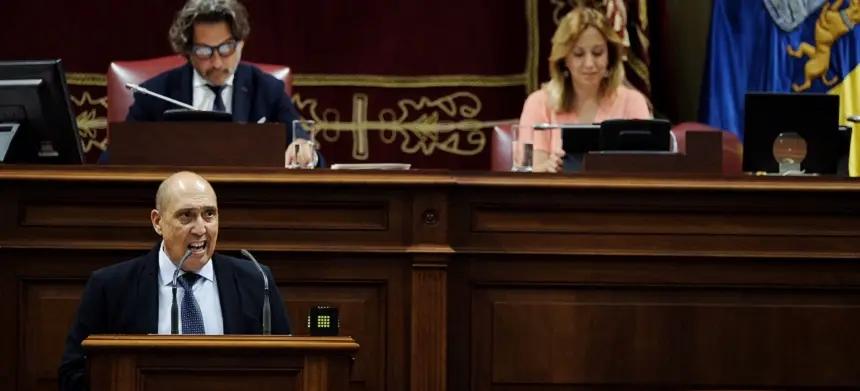Pedro Viera durante su intervención en la comisión parlamentaria de Educación, Universidades y Deportes.