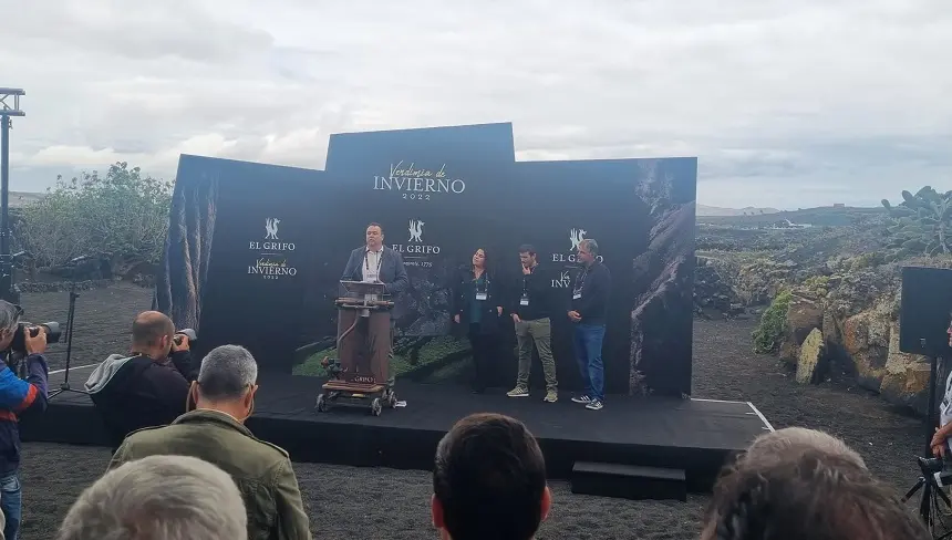 Fermín Otamendi, copropietario de Bodegas el Grifo, durante la presentación de la vendimia de invierno.