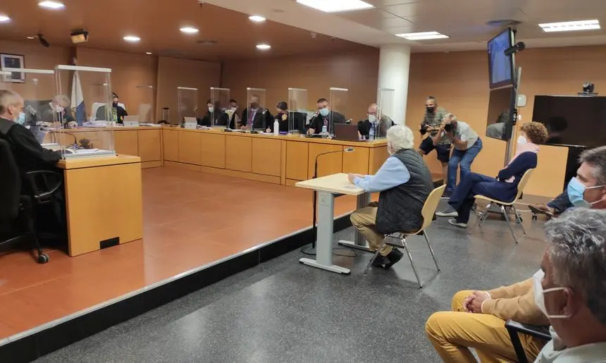 Imagen del juicio de hoy con al declaración de Leopoldo Díaz.