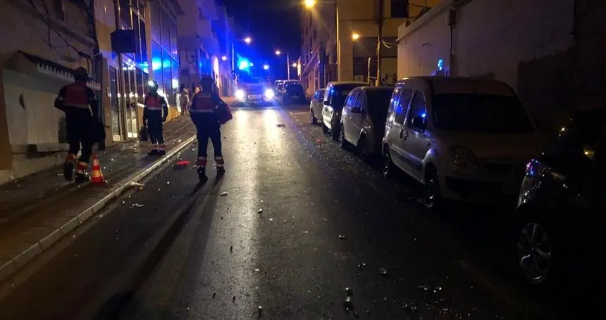 Imagen de la calle en el momento en el que tuvieron que actuar los bomberos