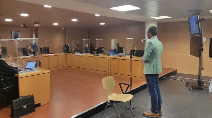 Pedro San Ginés durante sus últimas palabras antes de la finalización de la última sesión del juicio por la incautación de la desaladora de Montaña Roja.