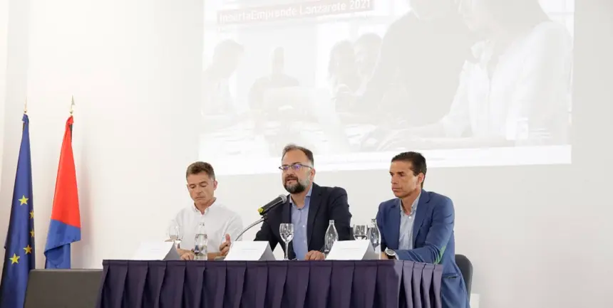 Jorge Peñas durante la presentación del Programa InsertaEmprende Lanzarote 2021.