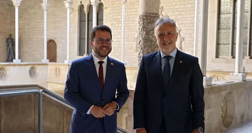 Reunión entre Ángel Víctor Torres y Pere Aragonès.