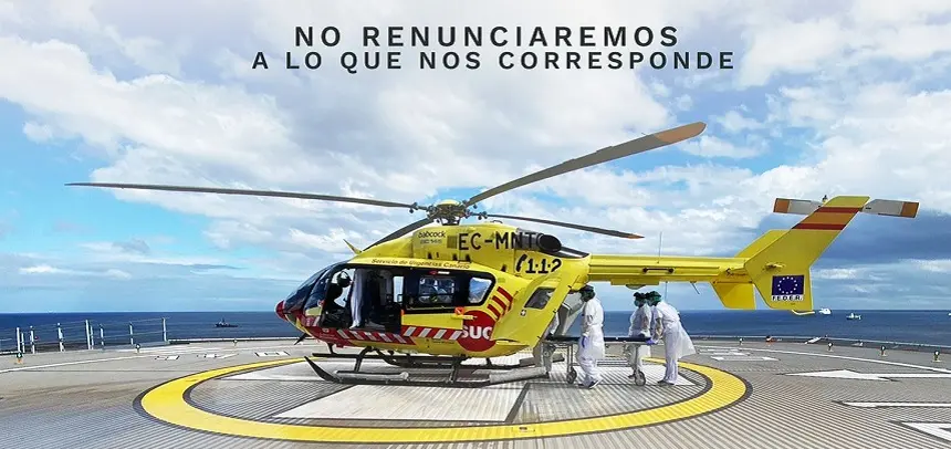 Imagen de un helicoptero medicalizado.