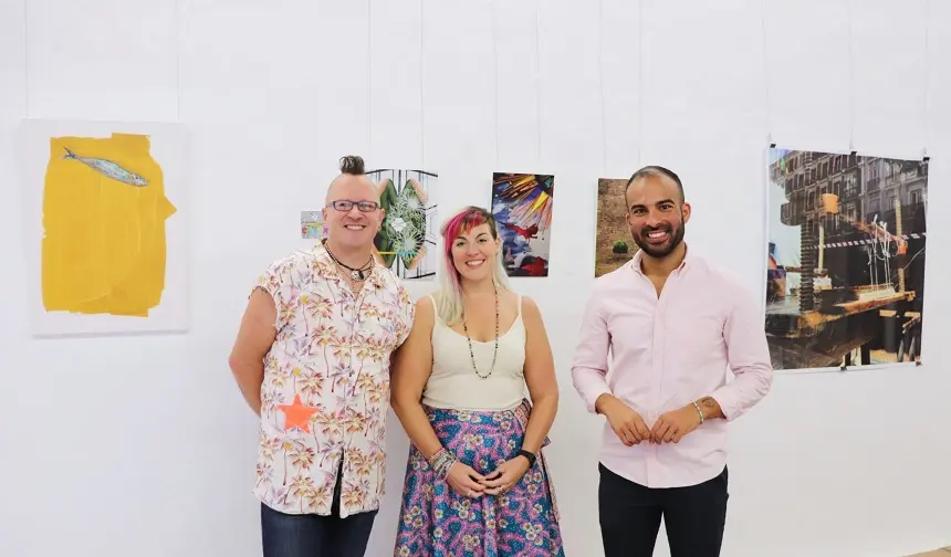 Daniel Medina durante la inauguración de la exposición del  Festival Internacional de Arte Contemporáneo Lacuna Festivals.