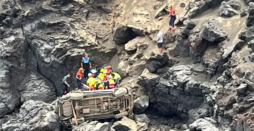 Imagen del lugar donde cayó el vehículo