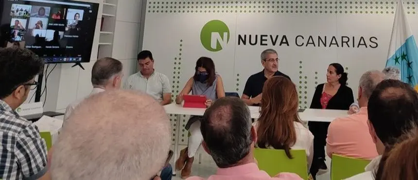 Imagen de la reunión de Nueva Canarias de este sábado