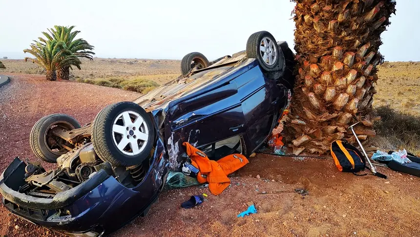 Imagen del estado del Vehículo tras el accidente.