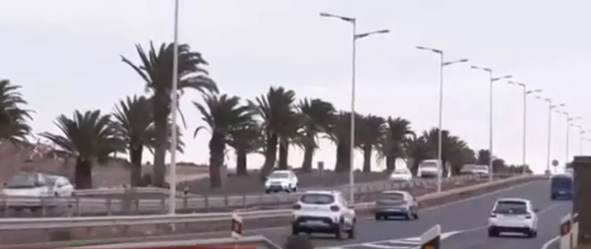Imagen del tramo que se debería soterrar a la salida de Arrecife.
