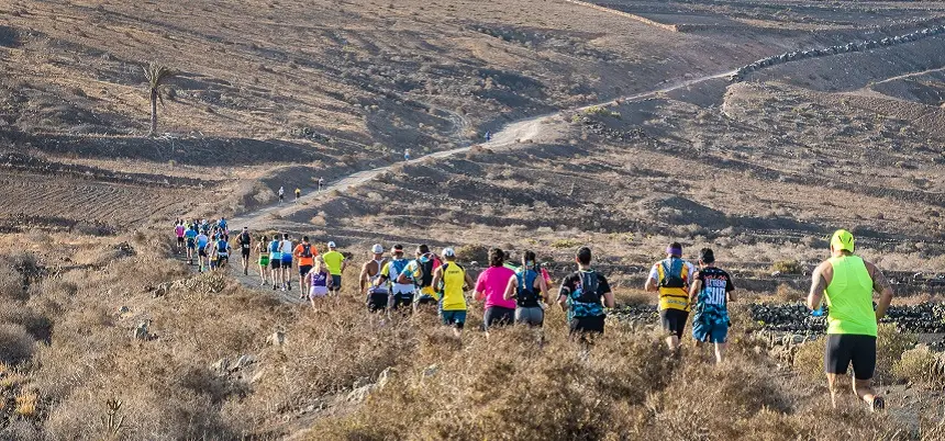 Imagen de los participantes de la prueba de trail de la Yaiza Extremo Sur.