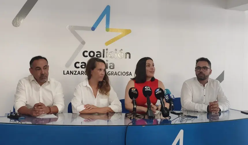 Imagen de la rueda de prensa realizada en la sede de Coalición Canaria para anunciar la ruptura de las negociaciones con la PMH