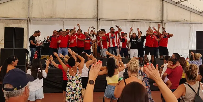 Imagen de uno de los actos de celebración del cincuenta aniversario del San Bartolomé CF.