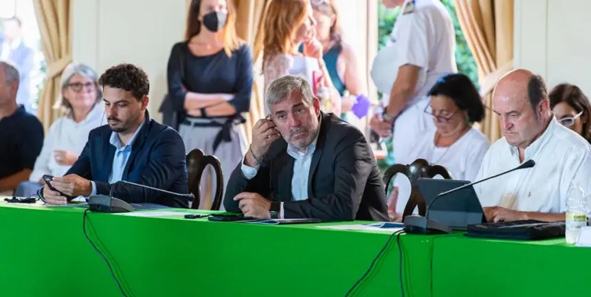 Fernando Clavijo junto a David Toledo en la jornada de Clima, Energía y cambios ambientales en Italia